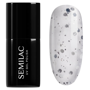 Semilac 924 Silver & White Drops UV Gel Polish