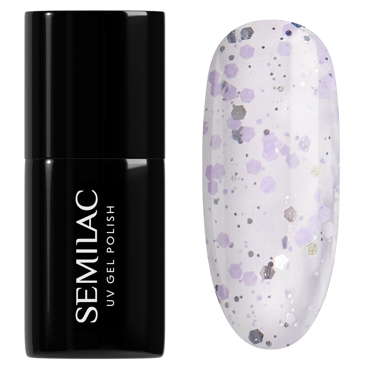 Semilac 925 Silver & Violet Drops UV Gel Polish