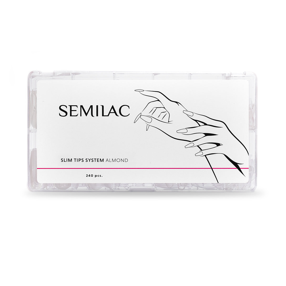 Semilac Slim Tips System Almond 240 pcs. - Semilac UK
