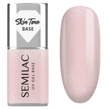 Semilac Skin Tone Cover Base Glitter Beige - Builder Gel in a Bottle