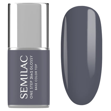 Semilac One Step Gel Polish Bottle S185 Stone Grey Glossy
