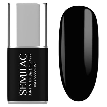 Semilac One Step Gel Polish Bottle S190 The Black Glossy