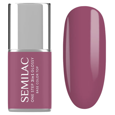 Semilac One Step Gel Polish Bottle S205 Purple Beige Glossy