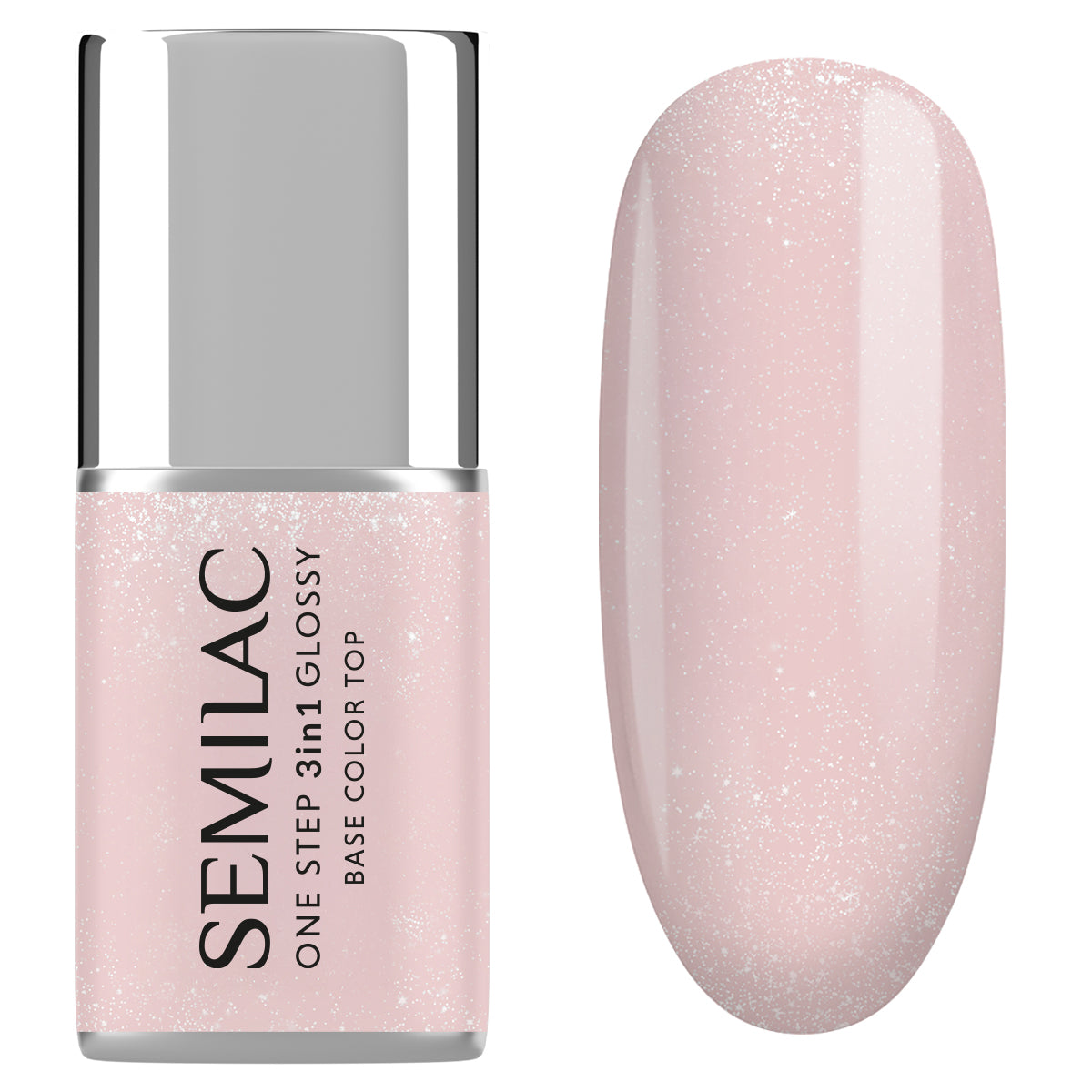 Semilac One Step Gel Polish Bottle 5ml 259 Naked Glitter Beige