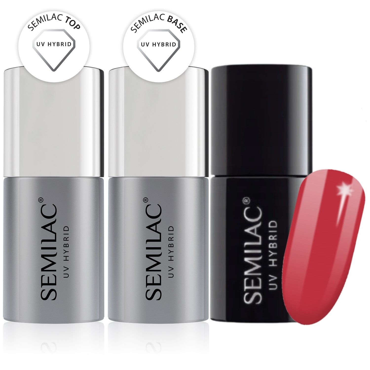 Semilac Base + Top + 305 Spiced Apple UV Gel Polish Set - Semilac UK
