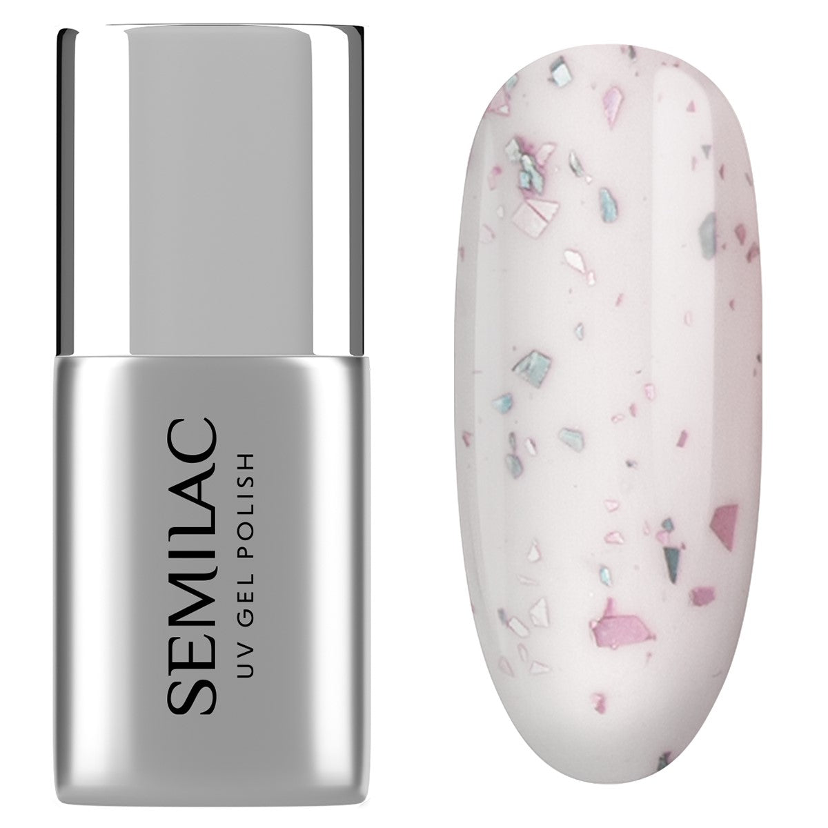 Semilac Top Coat Mat Flower Flakes T23 UV Gel Polish