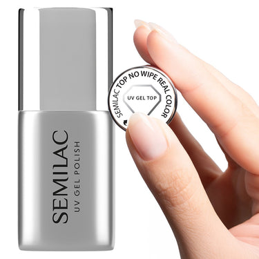 Semilac Top Coat No Wipe Real Colour UV Gel Polish