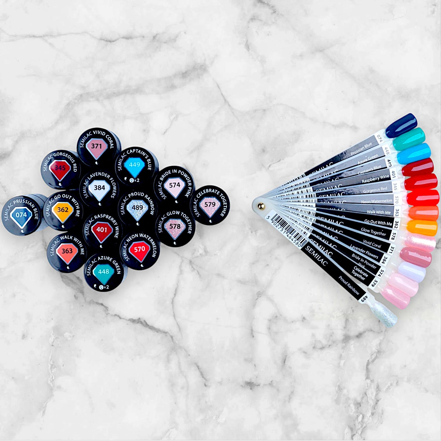 Semilac Mix 14 Colours Set + FREE Colour Swatches