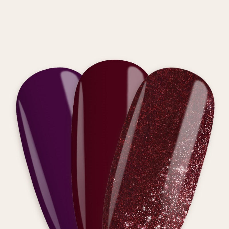 Burgundy and wine gel polish shades