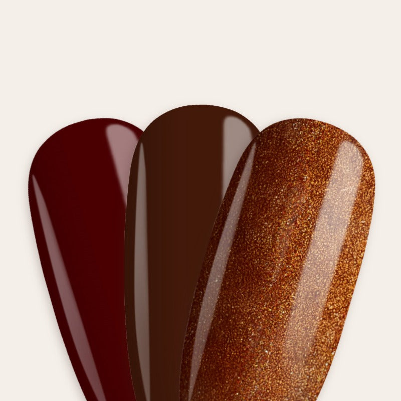 Chocolate and mocha gel polish shades