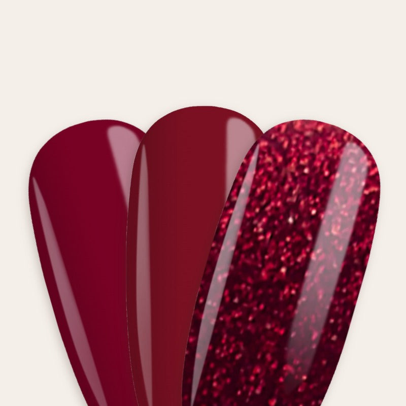 Deep red and berry gel polish shades