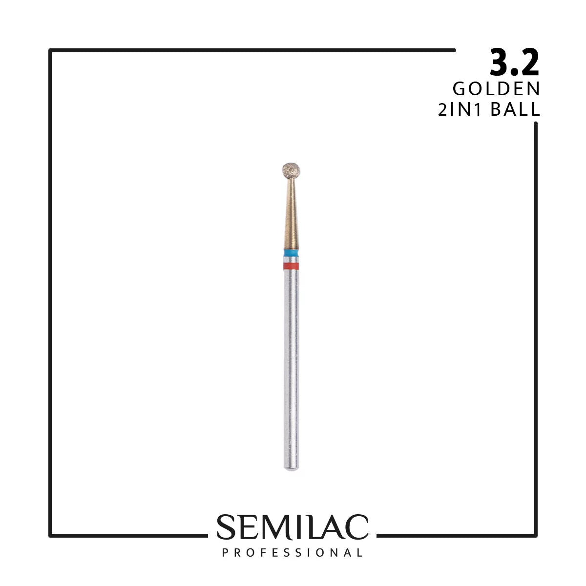 Semilac Professional Drill Bit 3.2 Golden 2in1 Ball