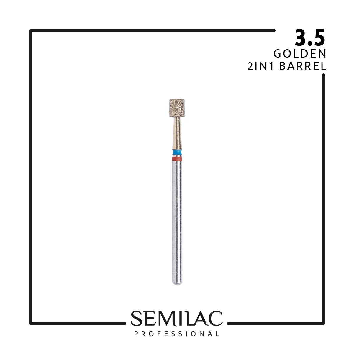 Semilac Professional Drill Bit 3.5 Golden 2in1 Barrel