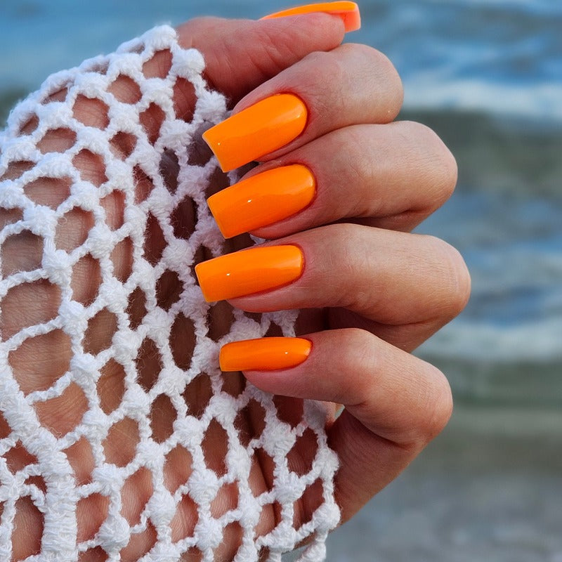 Pumpkin orange gel polish shades