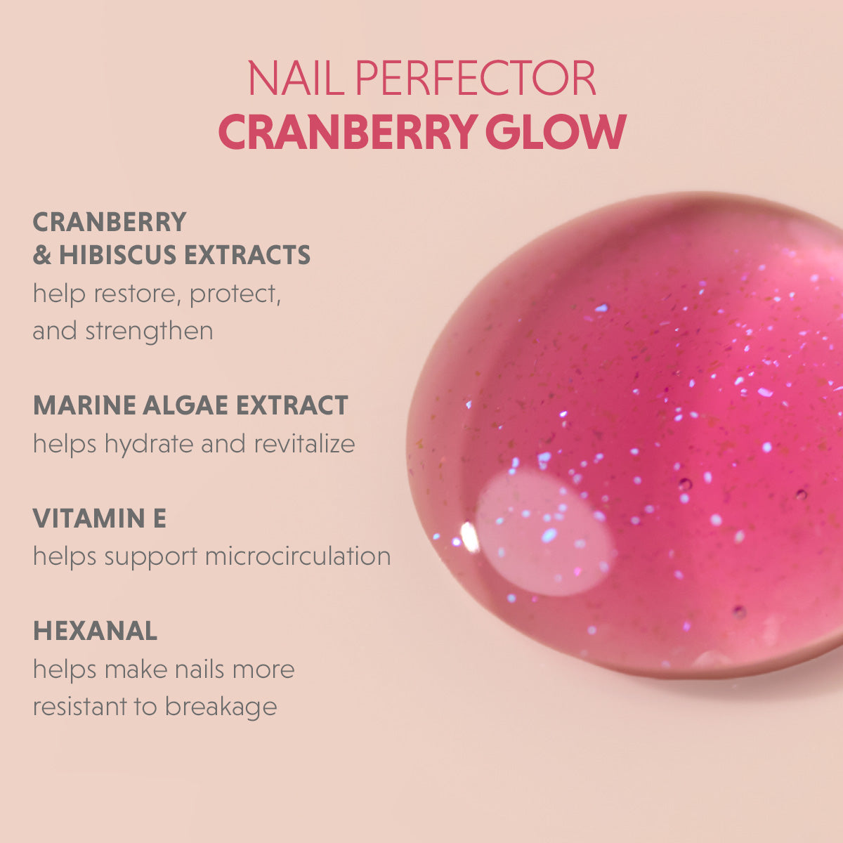 Semilac Nail Conditioner Nail Perfector Cranberry Glow 9ml