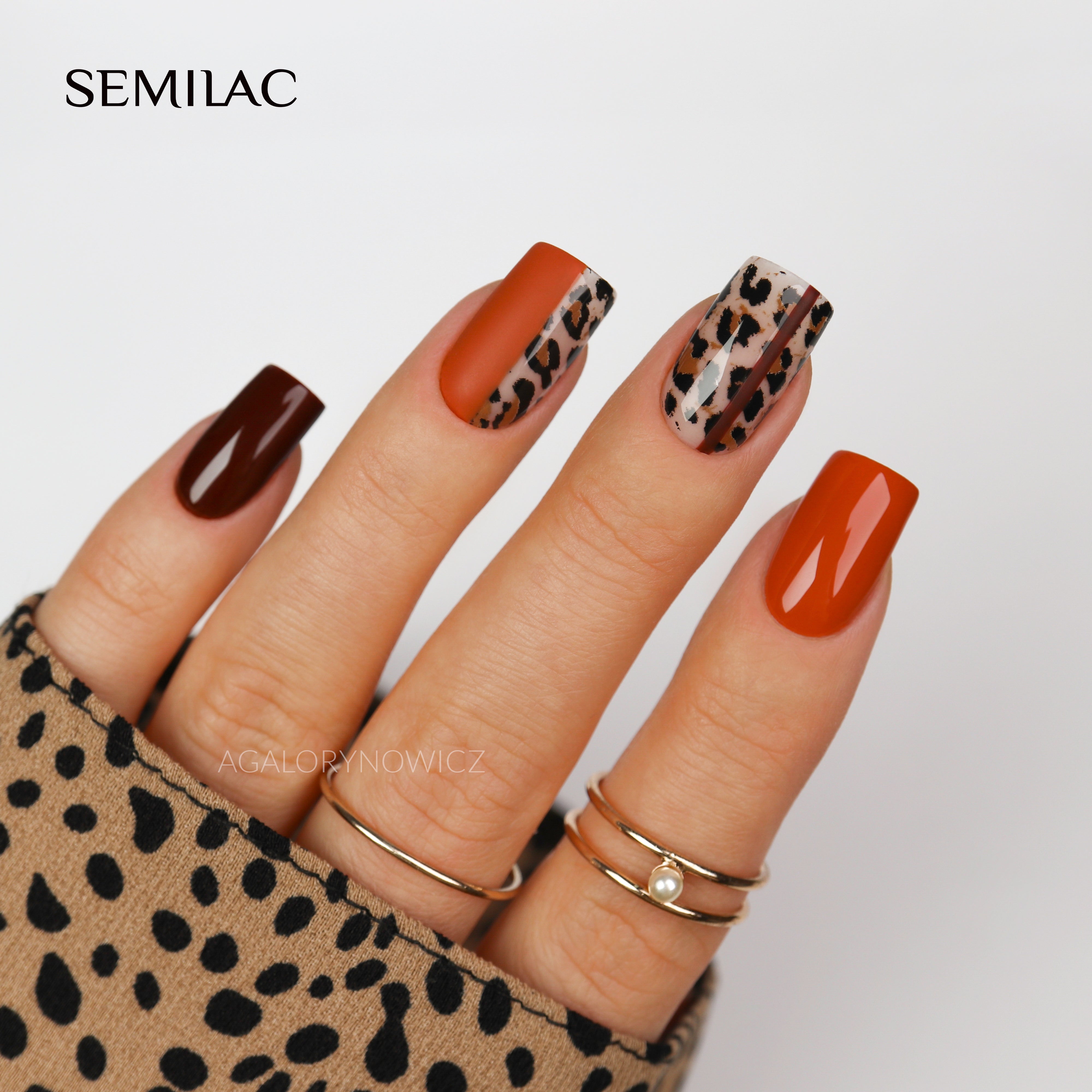 Semilac Base + Top + 402 Spicy Pumpkin UV Gel Polish Set - Semilac UK