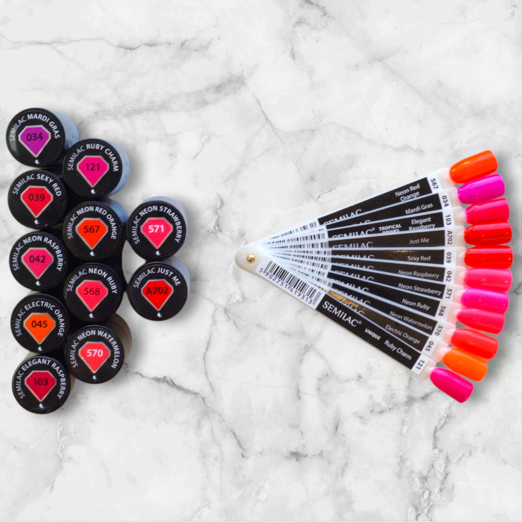 Semilac 11 x Neon Colours Set + FREE Colour Swatches