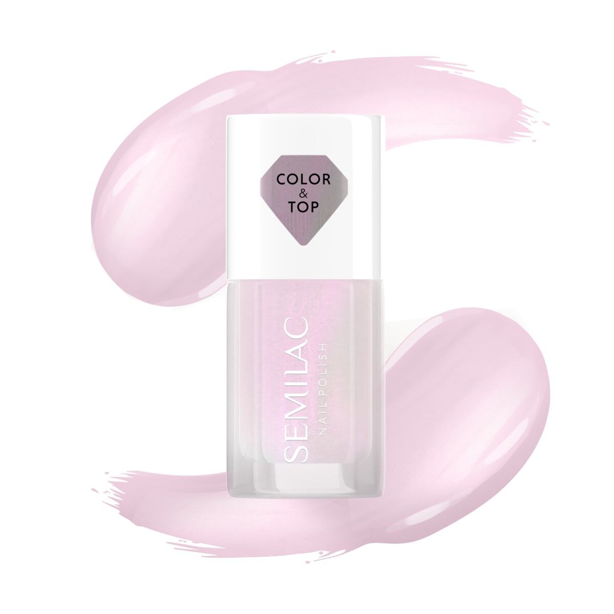 Semilac Top 2in1 Pink Glow Classic Nail Polishes 7 ml - Semilac UK