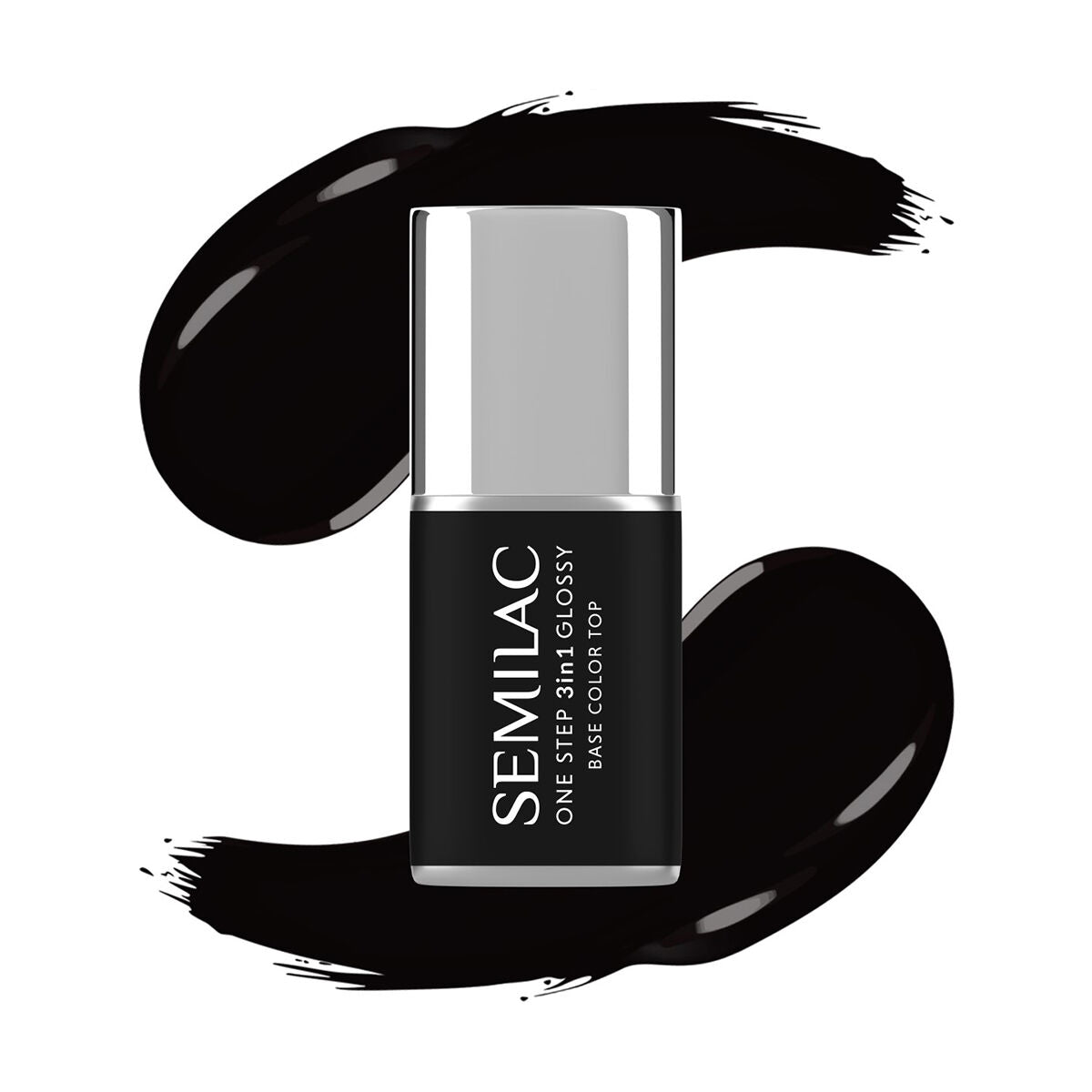 Semilac One Step Gel Polish Bottle S190 The Black Glossy