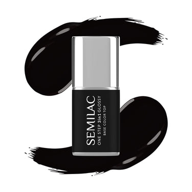 Semilac One Step Gel Polish Bottle S190 The Black Glossy