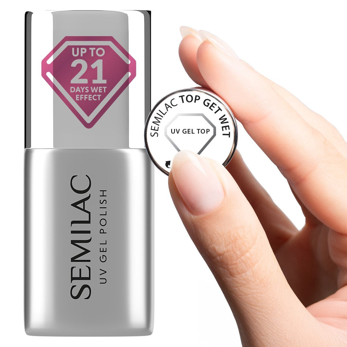 Semilac Top Coat Wet Look - Super Shiny UV Gel Polish