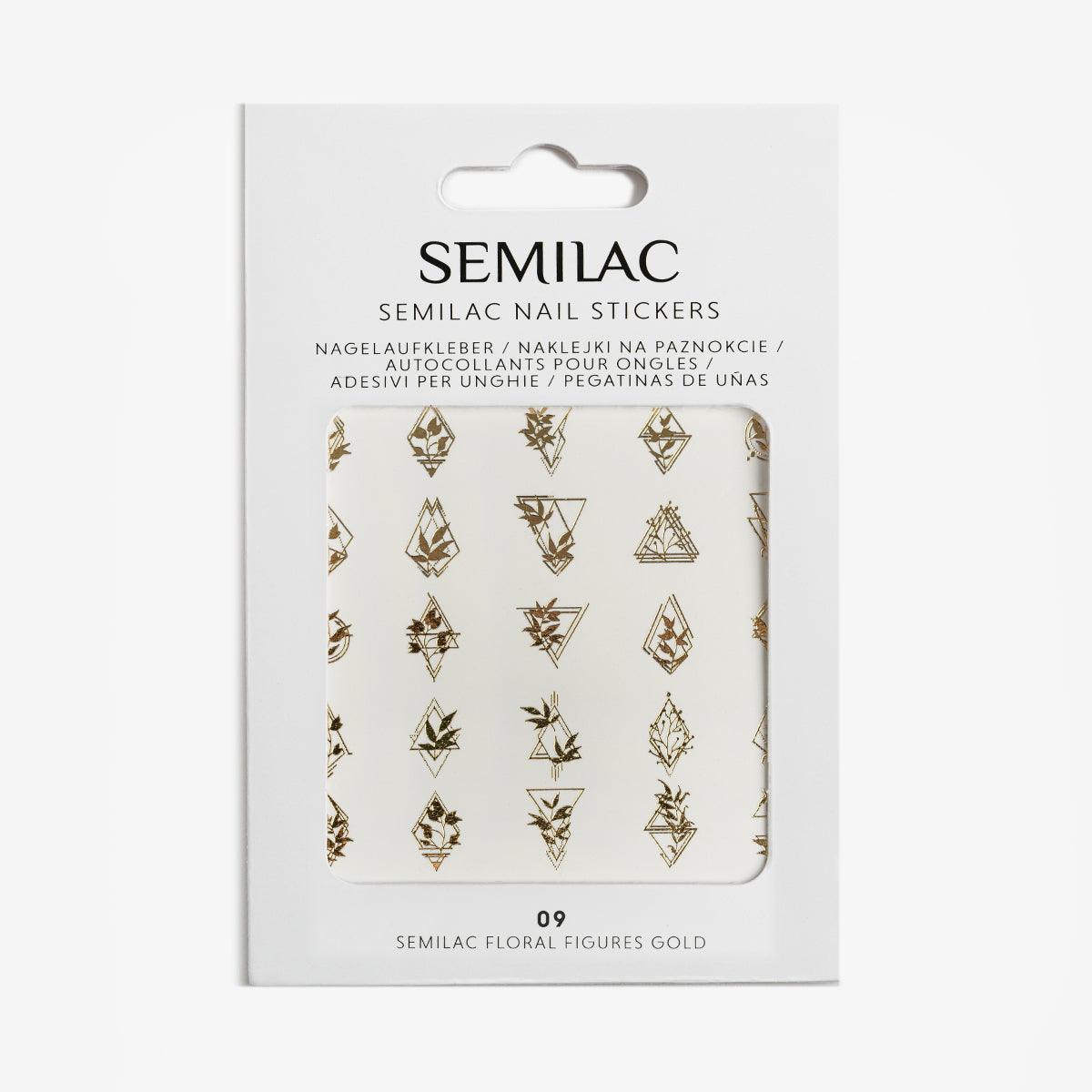 Semilac Floral Figures Gold 3D Nail Stickers 09 - Semilac UK