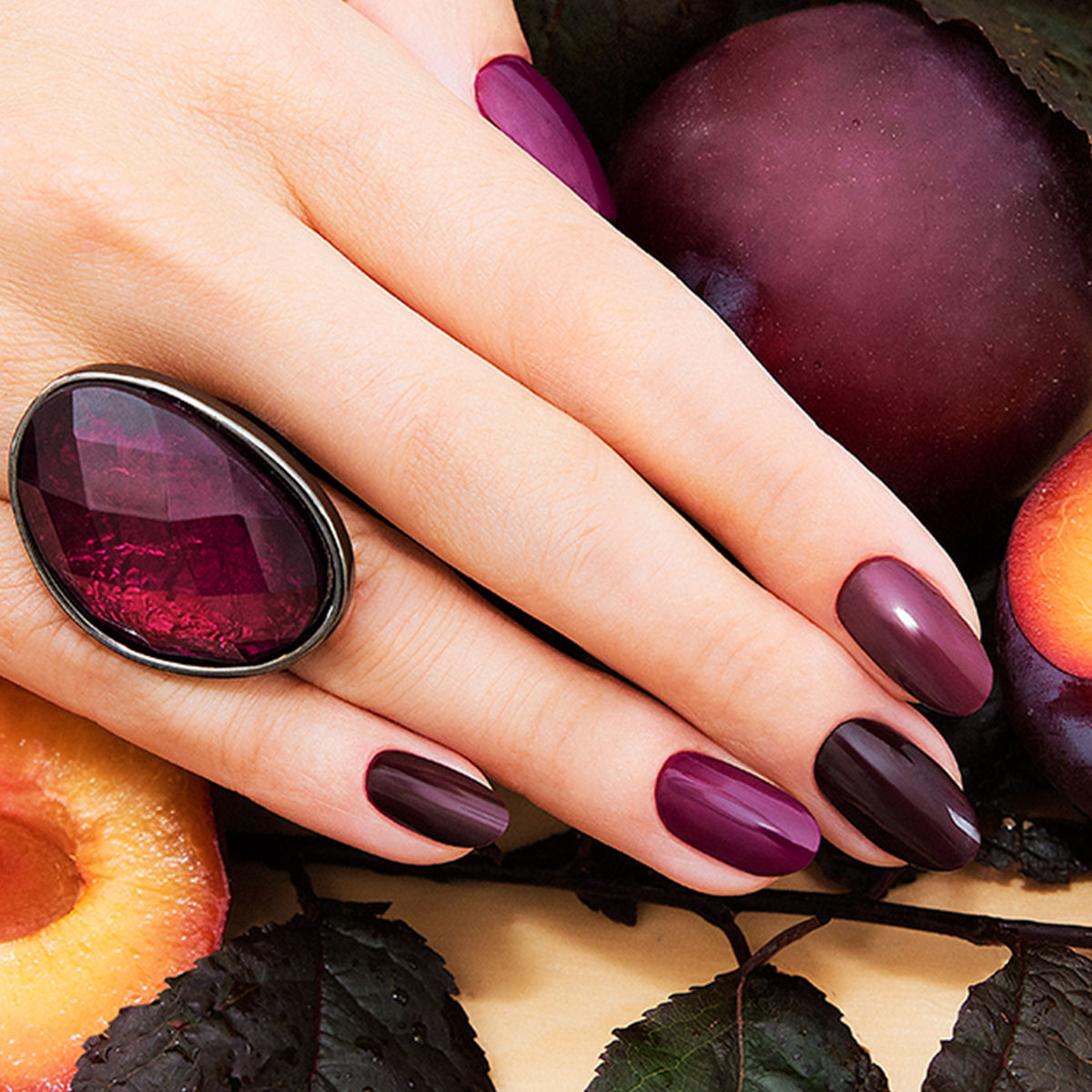 Semilac Base + Top + 099 Dark Purple Wine UV Gel Polish Set - Semilac Shop