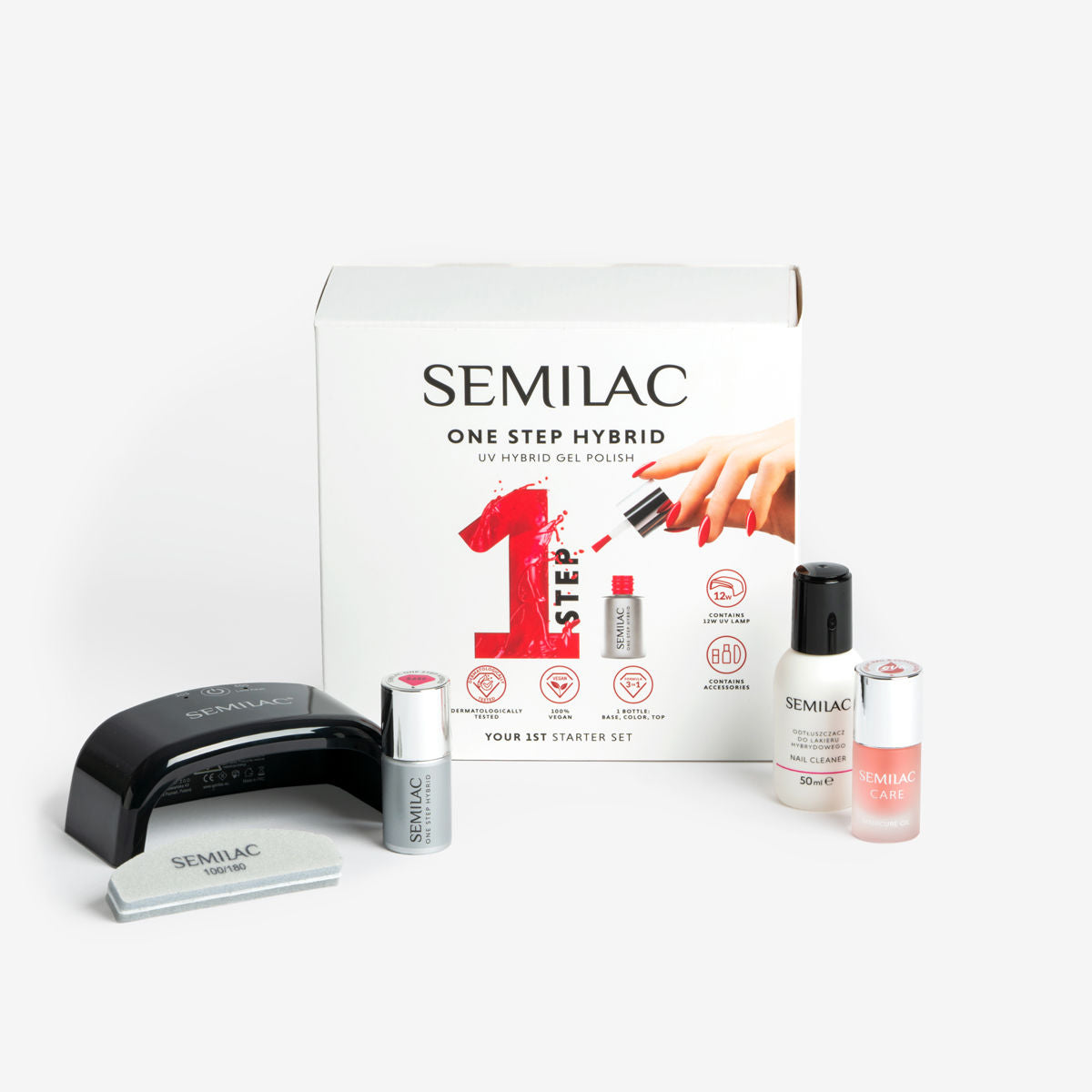 Semilac One Step Hybrid Gel Polish CUSTOMISED Starter Set 12W Lamp - Semilac UK