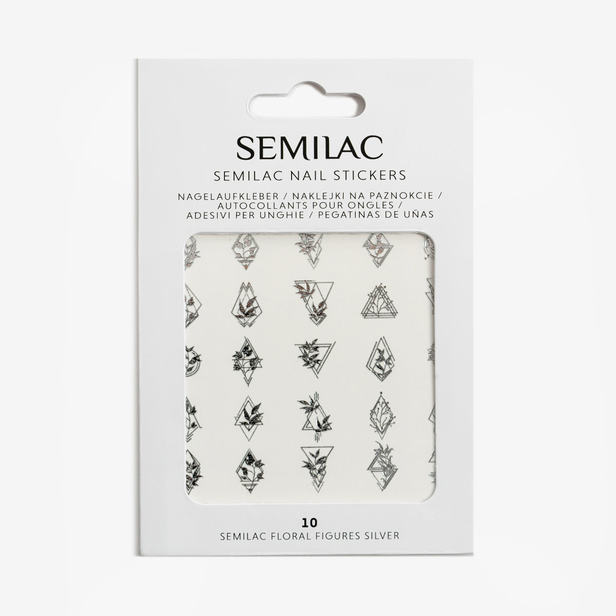 Semilac Floral Figures Silver 3D Nail Stickers 10 - Semilac UK