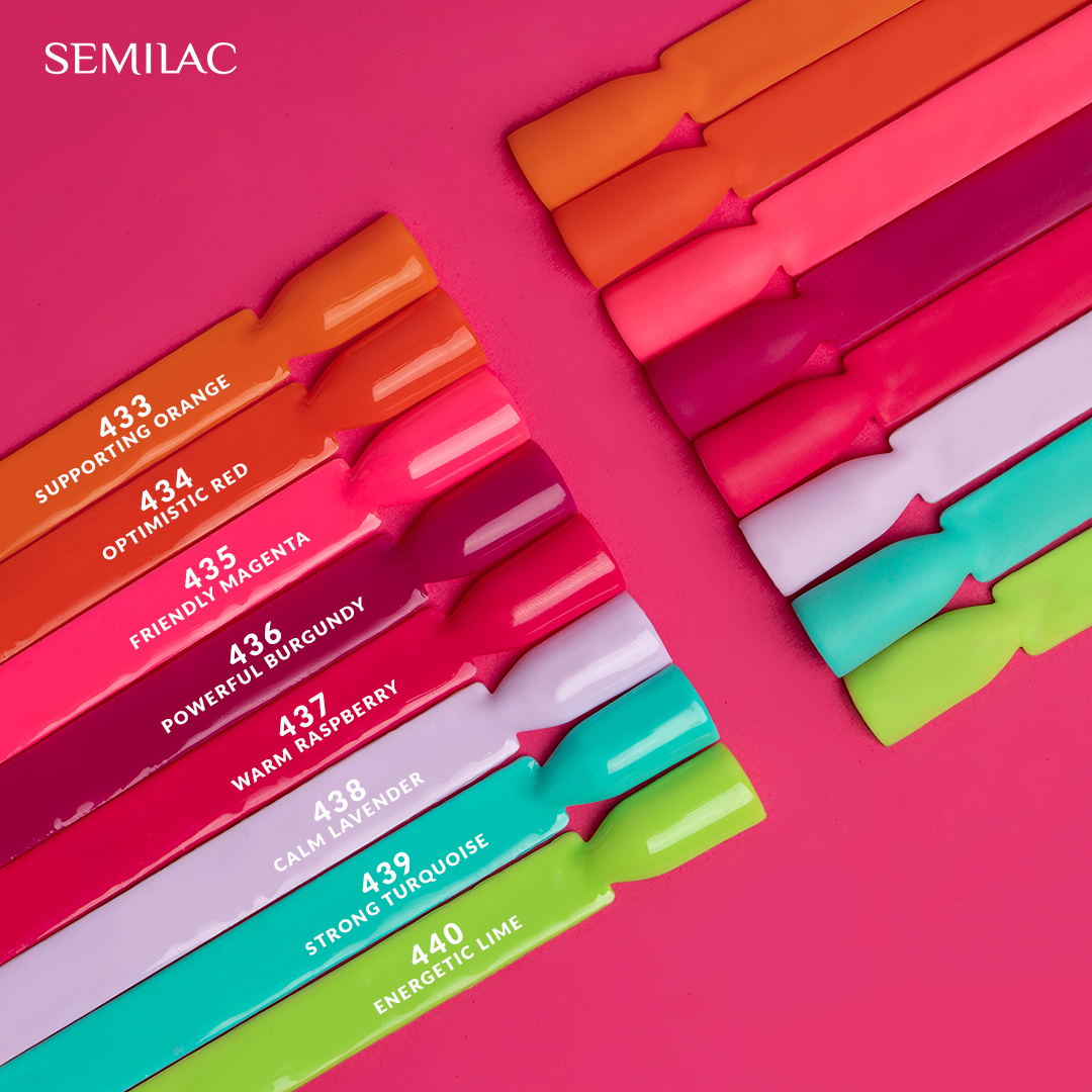 Semilac 434 Optimistic Red UV Gel Polish 7ml - Semilac UK