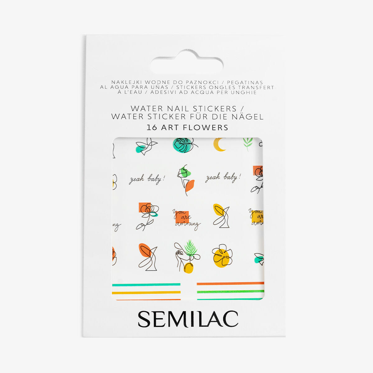Semilac Water Nail Stickers Art Flower 16 - Semilac UK