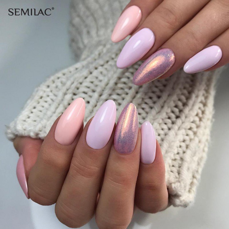 Semilac Base + Top + 210 Light Pink UV Gel Polish Set - Semilac UK