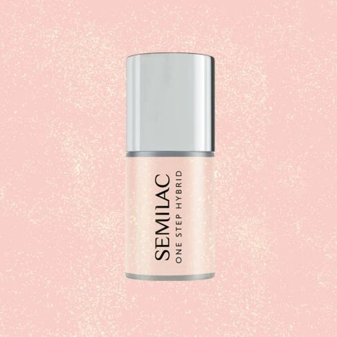 Semilac One Step Gel Polish Bottle 5ml 258 Naked Glitter Peach - Semilac UK