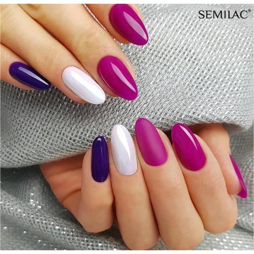 Semilac Base + Top + 504 Magenta Mood UV Gel Polish Set - Semilac UK