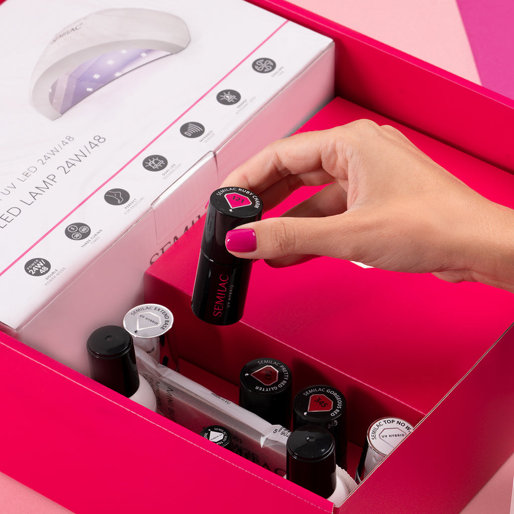 LCN UV-Gel Polish Starter Set Basic – Komplettset Für Gel-Nägel Zu Hause Mit LED-Lampe, 3 Farben, Vegan & HEMA-frei