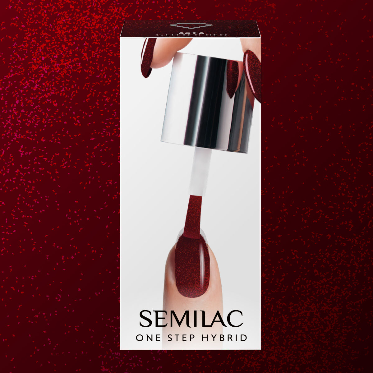 Semilac One Step Gel Polish Bottle 5ml 590 Glitter Red - Semilac Shop