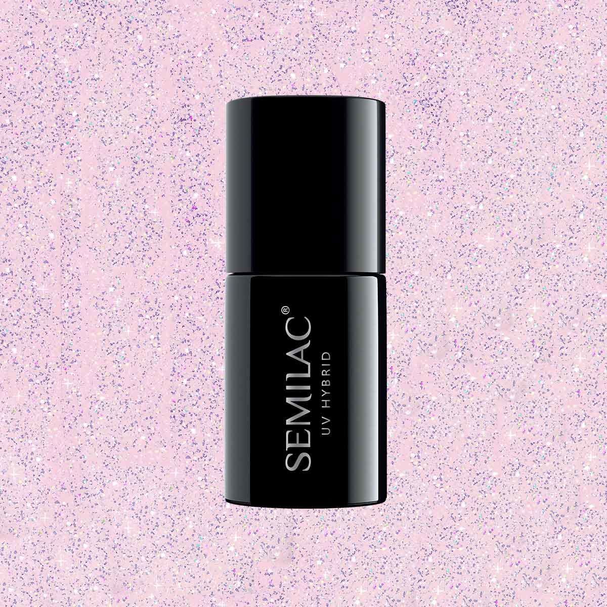 Semilac Extend Base 806 Glitter Delicate Pink 5 in 1 UV Gel Polish7 ml - Semilac Shop